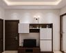 Dark Brown And White TV Unit Design - Livspace
