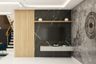 Black And Wood TV Unit Design - Livspace