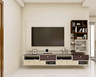 Maroon And Beige TV Unit Design - Livspace