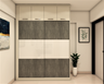 Grey And White Wardrobe Design - Livspace