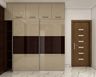 Sliding Brown Wardrobe Design - Livspace