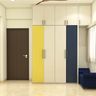 Tri-Coloured Wardrobe Design - Livspace