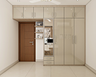 Glossy Beige Wardrobe Design - Livspace