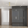 Contemporary Grey Wardrobe - Livspace