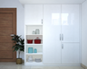 Minimalistic White Wardrobe Design - Livspace
