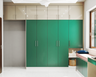 Modern Green Wardrobe – Livspace