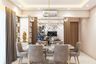 13x12 Ft  6-Seater Dining Room Design With Mirror Panel Wall And Integrated Pooja Unit - Livspace