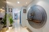 4x7 Ft Light Blue Foyer Design With 3D Wall Circles - Livspace