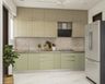Pista Green And Beige Modular Indian Kitchen Design - Livspace