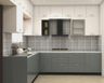 11x10 Ft L-Shape Modern Modular Kitchen Design with Alumina Pearl and Frosty White Accents - Livspace