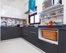 9x5 Ft Slate Grey L-Shape Modular Kitchen with Granite Countertop - Livspace