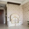 6x1x6 Ft White And Gold Floor-Mounted Mandir Unit - Livspace