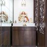 4x5 Ft Wooden Pooja Unit Design With Mirrored Side Wall - Livspace