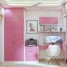 Modern Persian Pink Study Room Design With White Accent Chair - Livspace