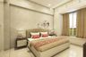 Textured Bedroom Wallpaper Design In Beige - Livspace