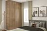 4.5x2x9 Ft Contemporary Parsian Vertical Walnut Swing Wardrobe with Laminate Suede Finish - Livspace