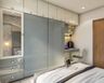 6x2x9 Ft Contemporary Silver Frost and Parsian Frosty White Sliding Wardrobe with High Gloss and Laminate Suede Finish - Livspace