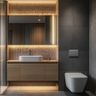 Bathroom Design with Grey and Mosaic Tiles