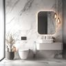 Bathroom Design with White Marble Tiles