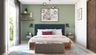 Guest Bedroom Design with Blue and Green Accents