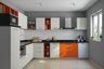 White and Orange Kitchen Design