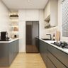 White and Grey Parallel Kitchen Design