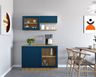 Blue crockery unit design with wall unit