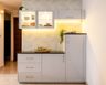 Modern Crockery Unit Design in Grey Finish