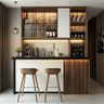 Home Bar Design with White Bar Counter