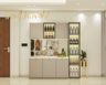 Grey Home Bar Design with Base and Wall Units