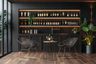 Grey Home Bar Design with Open Shelves