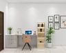 Home Office Design Featuring White and Grey Study Table