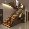 Wooden Straight Staircase Design