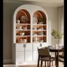 Crockery Unit Design with Arched Shelves, Display and Cabinets