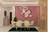 Dining Room Design with Rectangle Chair and Bubble Chandelier