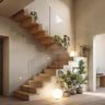 Minimal Wood and Glass L-Shaped Staircase Design