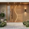Single Entrance Door Design with Illuminated Fluting and Reeded Glass Sidelight