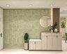 Micro Floral Ditsy Print Foyer Wallpaper Design in Green