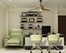 Home Office Design with Large Executive Desk and Recliner