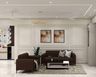 Living Room Design with Chocolate Brown Channel Tufted Sofas