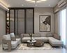 Living Room Design with Modular Sectional Sofa and Round Nesting Coffee Tables