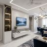 TV Unit Design with Integrated Bar Unit