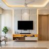 Rounded Single Layer False Ceiling with Warm Cove Lighting