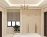Beige 4-Door Swing Wardrobe Design with Sleek Vertical Handles