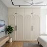 Off-White Swing Wardrobe Design with Arched Fluted Panels