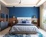 Brown And Blue Bedroom Design - Livspace