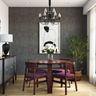Modern Dining Room With Purple Chairs - Livspace