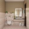 Compact Glam Bathroom with Wainscoting - Livspace