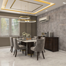 Contemporary 6-Seater Dining Room Design Idea with Marble Finish - Livspace