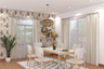 Bohemian Spacious 6-Seater Dining Room Design with Pendant Light - Livspace